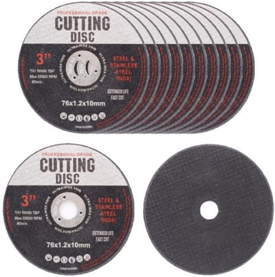 Dailygoods- Snijschijf 76mm - 12 Stuks - Haakse Slijpschijven - Slijpschijven voor Metaal/Hout - Schokbestendig - Nauwkeurige Sneden - Doorslijpschijf