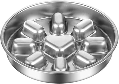 Hondenvoerbak - Voerbak Hond - Langzaam Eten - Doolhof Ontwerp - 24 x 4 cm - Zilver