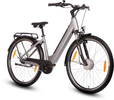 Comfort Plus 5.0 E-Bike 28 Inch - 468Wh Intube Accu - 95% Voorgemonteerd - Shimano Nexus 7 - Lage Instap - Verende Voorvork - Zilvergrijs