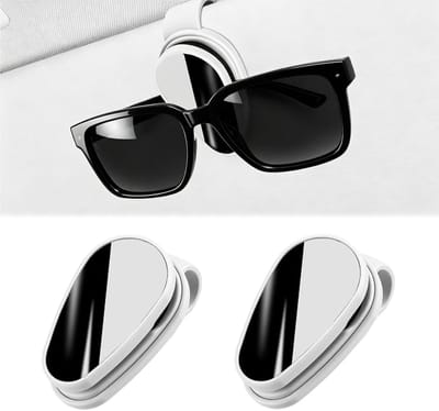 2 stuks brillenhouders voor auto zonneklep opsteekbare zonnebrilhouder auto universele brilhouder auto vizier zonnebrilhouder auto accessoires interieur (wit)