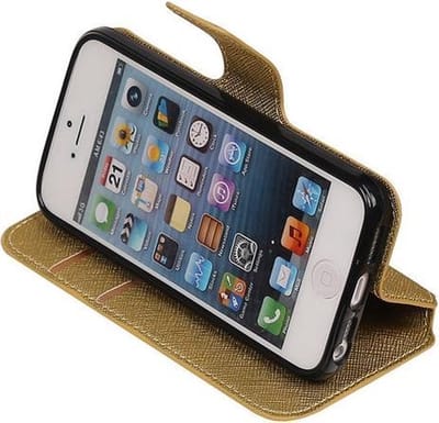 Goud Apple iPhone 6 / 6s TPU wallet case - telefoonhoesje - smartphone hoesje - beschermhoes - book case - booktype hoesje HM Book