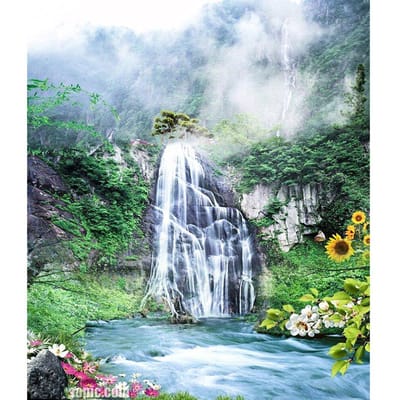 Cross Stitch Kit DIY diamant borduurwerk berg waterval Diamond schilderij mozaïek Home Decor 20X30CM gray