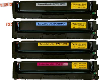 KATRIZ® huismerk Toner MET CHIP - HP 219A - W2190A+ W2191A+W2192A+W2193A - 4stuks - Geschikt voor HP Color LaserJet Pro 3202dn /MFP 3302fdn /MFP 3302fdng /MFP 3302fdw/MFP 3302fdwg /MFP 3302sdw/3202dw/MFP 3202
