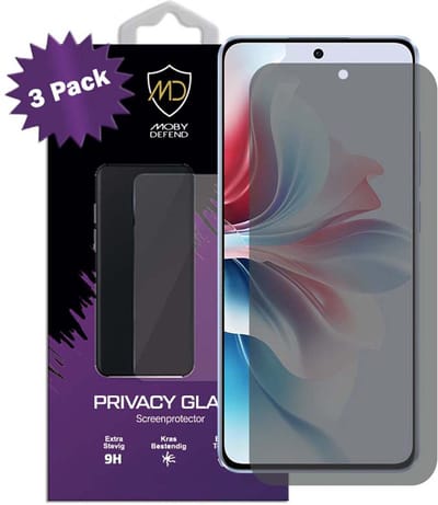 3-Pack MobyDefend Screenprotectors - Geschikt voor Oppo Reno11 F - HD Privacy Glass Screensavers