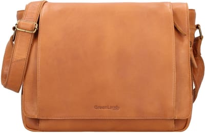 Greenland Nature Nature Messenger Leer 39 cm Laptopcompartiment - braun