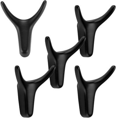SOTECH 5 stuks Dubbele haken TORA zwart mat 66 x 60 x 36 mm met verborgen montage Jashaken uit de BlackLine collectie