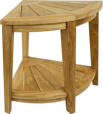 PrimeMatik - Hoekkruk badkamer met plank 45 x 50 x 45 cm gecertificeerd teakhout