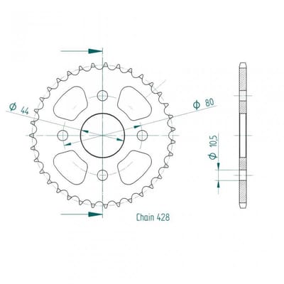 Couronne de transmission Esjot pour Quad KASEA 50 SKYHAWK 2004 Neuf