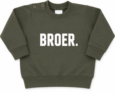 Sweater trui shirt voor kind baby- grote broer big bro grote letter groen Maat 74 - Big brother bro - Familie uitbreiding - Zwangerschap aankondiging hoera stoer ik ben word bekendmaking baby
