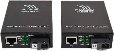 Ethernet Converter - Glasvezel Transceiver - Netwerk Uitbreiding - Enkele Modus 20KM - RJ45 naar LX - Zwart