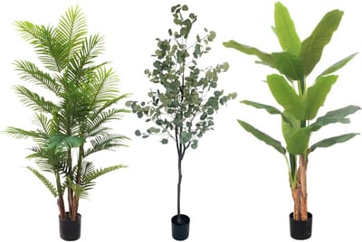 Kunstplantenpakket Go Big Or Go Home - Grote kunstplantenpakket | Kunstplanten voor Binnen | Kunstpalm 180cm, Kunst Bananenplant 180cm, Eucalyptus Kunstboom 180cm