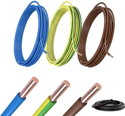 Installatiekabel set - Elektrische draad - Elektrische installaties - Stijve koperen kabel - 3x10 meter - Diverse kleuren
