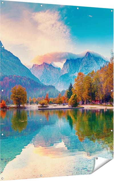 Gards Tuinposter Meer - 120x160 cm - Tuindoek - Tuindecoratie - Wanddecoratie buiten - Tuinschilderij