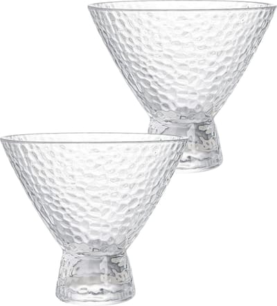 House of Husk IJscoupe Glazen - 2 Stuks - IJsglazen - Dessert Glas - Sorbetglazen - Cocktail Glazen - Reliëf Design