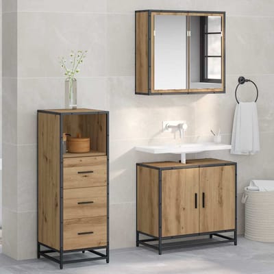 vidaXL - Badkamermeubel - Set - Artisan - Eiken - 35 - x - 37,5 - x - 100 - cm