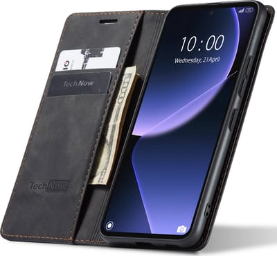 Hoesje geschikt voor Xiaomi 13T / 13T Pro - Book Case Leer Slimline Zwart