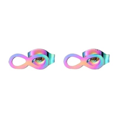 Aramat Jewels | Oorbellen | Stalen Infinity Oorbellen - Kleurrijke Stijl | | | |9mm | Staal | Kinderen, Volwassenen | Verkleurd niet