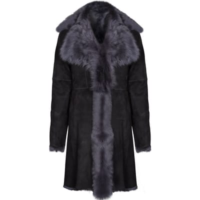 Dames Toscana schapenvacht suède trenchcoat-Tbilisi