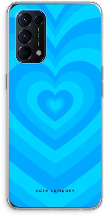 Case Company® - Hoesje geschikt voor Oppo Find X3 Lite hoesje - Hart Blauw - Soft Cover Telefoonhoesje - Bescherming aan alle Kanten en Schermrand