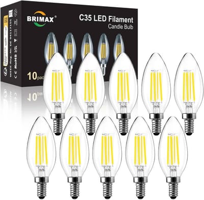 Dimbaar LED Kaarslamp E14 6W Koud Wit 5000K Vervangt 60W - 10 Stuks