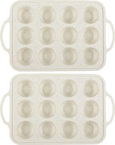 LISM-Tweedelige muffinvormset, gemaakt van voedselveilig siliconen met metalen versteviging, geschikt voor het bakken van quiche, geschikt voor 12 muffins, antiaanbaklaag, BPA-vrije bakaccessoires.