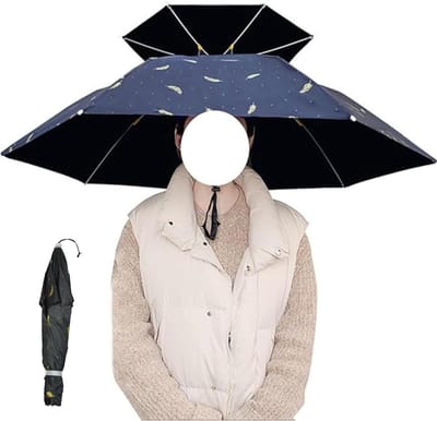Winddicht Paraplu Hoofd Zonbescherming Vissen Paraplu 95cm - Outdoor Handvrije Vouwen Paraplu Hoed voor Vrouwen - Golf Vissen Tuinieren .