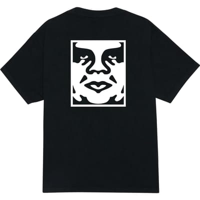 T-shirt Obey vet pictogram gezicht tee - stof pigment zwart