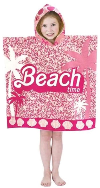 Beach Time Badponcho Kinderen - Strandponcho met Capuchon - Sneldrogend & UV 40+ Bescherming - 60x120 cm - Roze