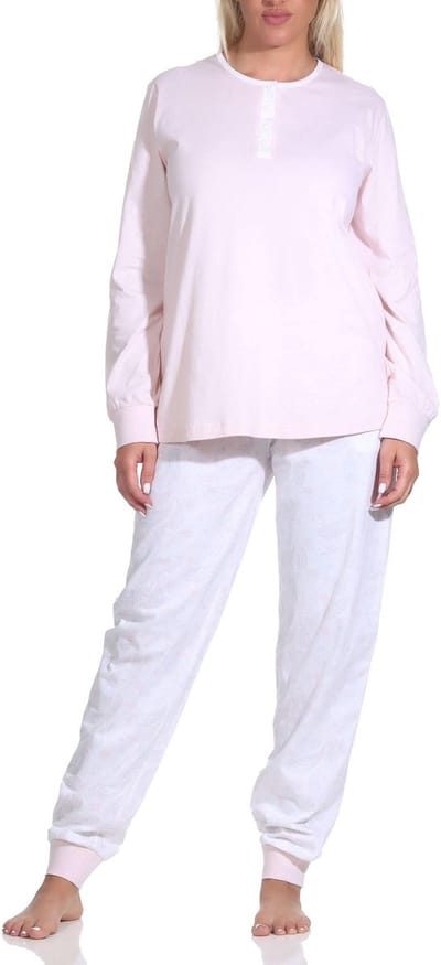 Damespyjama met knoopjesvoorkant en broek met Paysley-patroon