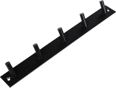 Benson Wand kapstok - 5 ophang haken - RVS - 32 x 3,6 cm - ruimtebesparend