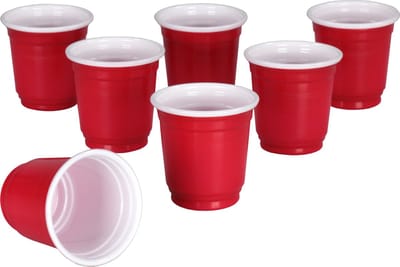 Red cup/Partycup, PP, reusable, 60ml, 2oz, rood (48 stuks)