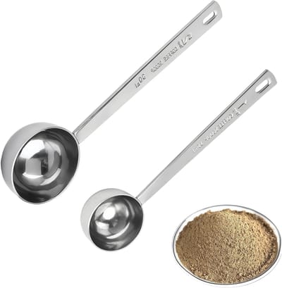 Set van 2 RVS Maatlepels voor Koffie en Thee - 30ml en 15ml Maatbeker voor Koffiepoeder, Theebladeren en Specerijen