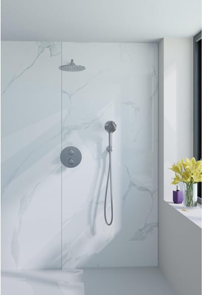 FugaFlow Eccelente Acces Inbouw Regendoucheset - rond - thermostatisch - wandarm - 25cm hoofddouche - ronde handdouche - chroom