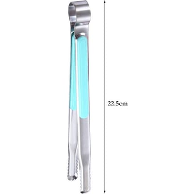 Roestvrijstalen Keukentang Klein Barbecue Grill Kooktang BBQ Vlees Salade Voedseltang Klem IJstang Clip Keukengerei blauw