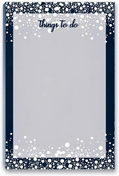 Kladblok met magneet - To-do lijst - Boodschappen plannen - Rustiek design - 50 vellen - Wit stippen