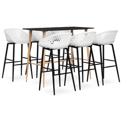 vidaXL - 7-delige - Barset - zwart - en - wit