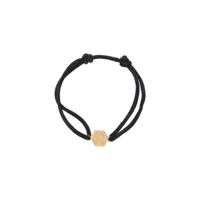 Go Dutch Label Armband touw 5 hoek love Gold/Black B2351-2