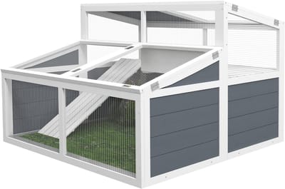 PawHut-Schildpaddenhuis-Massief hout-115x115x82cm-Grijs