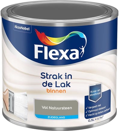 Flexa - Strak In De Lak Binnenlak Zijdeglans - Vol Natuursteen - Mengverf - 500 Ml