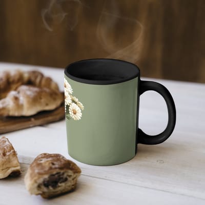Magische Mok - Foto op Warmte Mokken - Koffiemok - Lint - Boeket - Groen - Quote - Magic Mok - Beker - 350 ML - Theemok - Mok met Tekst