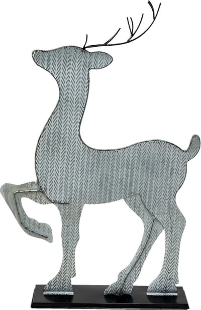 Clayre & Eef Beeld Hert 80 cm Grijs Ijzer Decoratie figuur