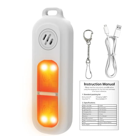 Persoonlijk Alarm - Veiligheidssirene Noodalarm - Noodsituaties Melden - 130dB Sirene Stroboscoop - 45 g - Wit