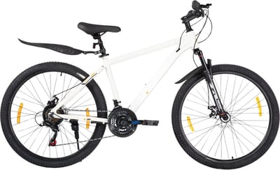 Mountainbike – Voor heren en dames – Hardtail, 21 versnellingen, schijfremmen – 66 cm / 70 cm wielen, wit, aluminium frame