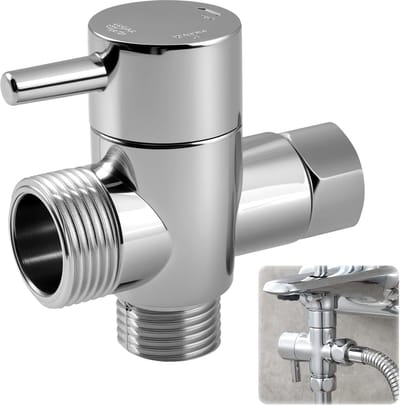 3-weg Ventiel - Omschakelventiel Douche - Douche Flexibiliteit - Massief Messing - 1/2 Inch - Chroom