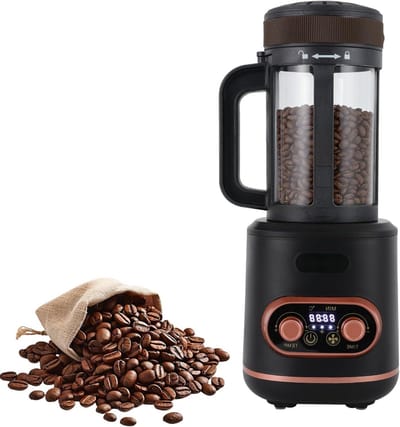 Elektrische Koffiebrander - Koffiebonen Brander - Thuis Koffie Branden - Hetelucht Technologie - 300 g Capaciteit - Zwart