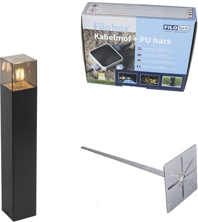 QAZQA denmark - Moderne Staande Buitenlamp | Staande Lamp voor buiten - 1 lichts - H 50 cm - Zwart - Buitenverlichting
