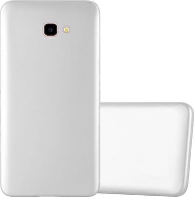 Cadorabo Hoesje geschikt voor Samsung Galaxy J4 PLUS in METALLIC ZILVER - Beschermhoes gemaakt van flexibel TPU silicone Case Cover