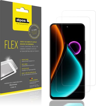 dipos – 2x Beschermfolie geschikt voor Blackview Color 6 | 3D Full Cover Screenprotector | 100% Passend