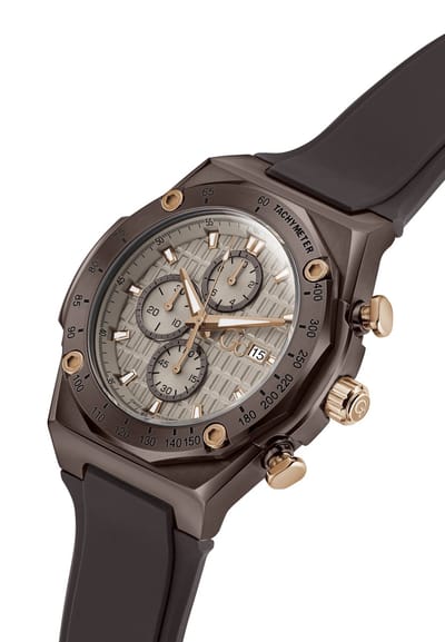 Gc Gc Idolsport Chrono Silicone Quartz Chronograafhorloge Bruin Kast Gemaakt Van 100% Roestvrij Staal En Een Armband Van 100% Siliconen 45 Z68005G1