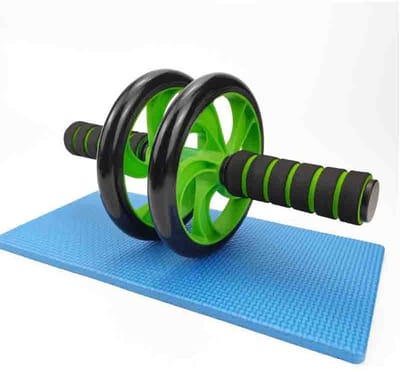 16in Yoga Gym Fitness Ab Roller Ab Wheel Buikspieroefeningen Buikspier- en kernkrachttraining Thuistraining (Groen/Zwart)